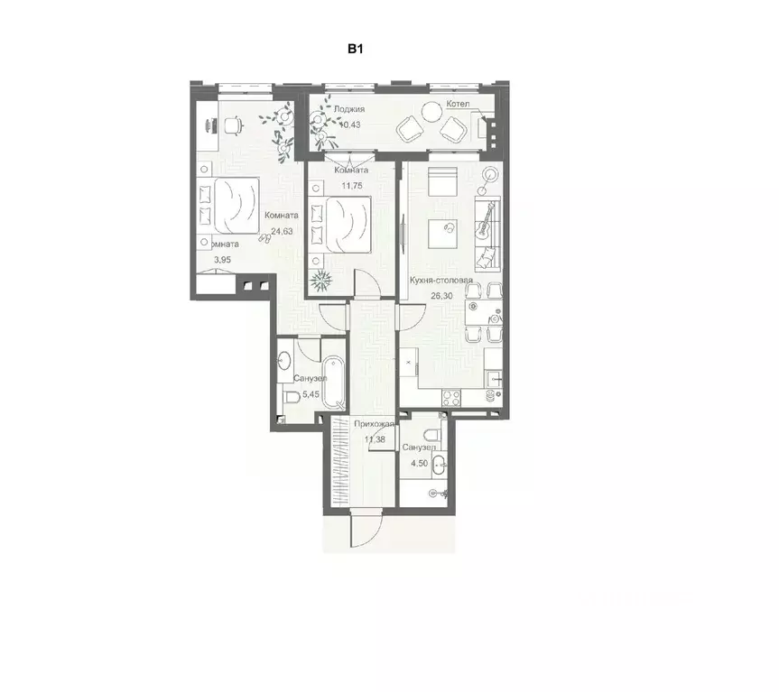 3-к кв. Ростовская область, Ростов-на-Дону Донская ул. (87.4 м) - Фото 1