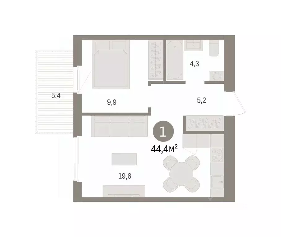 1-к кв. Новосибирская область, Новосибирский район, Краснообск рп, 3-й ... - Фото 1