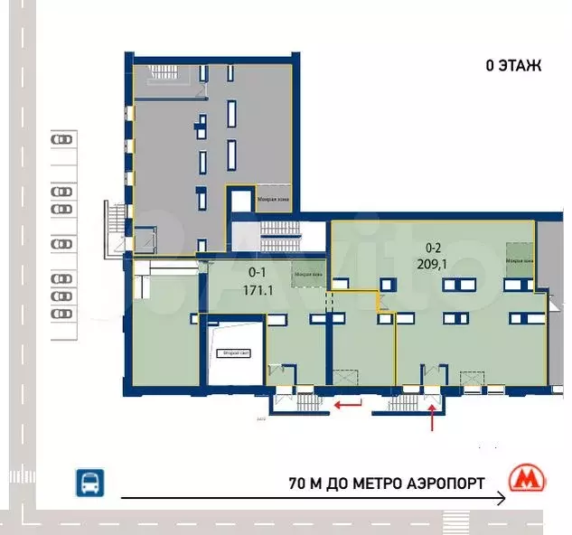 Торговое Помещение 171.1 м - рядом с метро - Фото 0