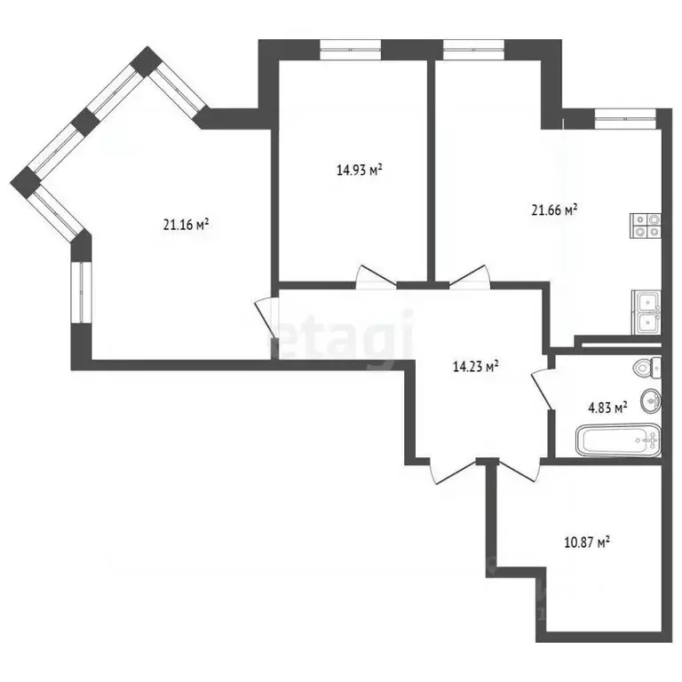2-к кв. Калининградская область, Калининград ул. Тенистая Аллея, 33 ... - Фото 2