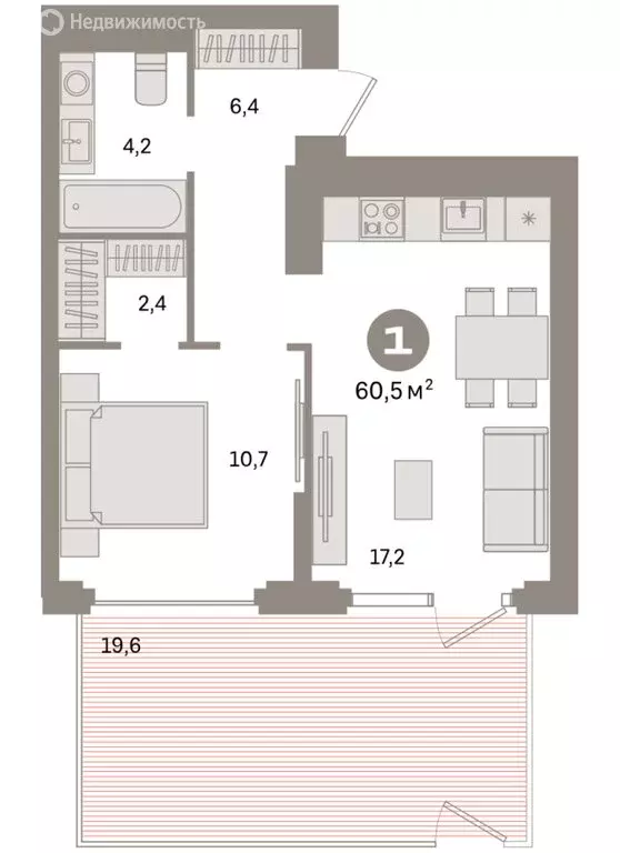 1-комнатная квартира: Екатеринбург, жилой район Сортировочный, ... - Фото 2