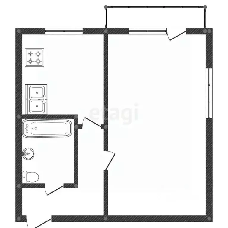 1-к кв. Костромская область, Кострома Катушечная ул., 49 (30.0 м) - Фото 1
