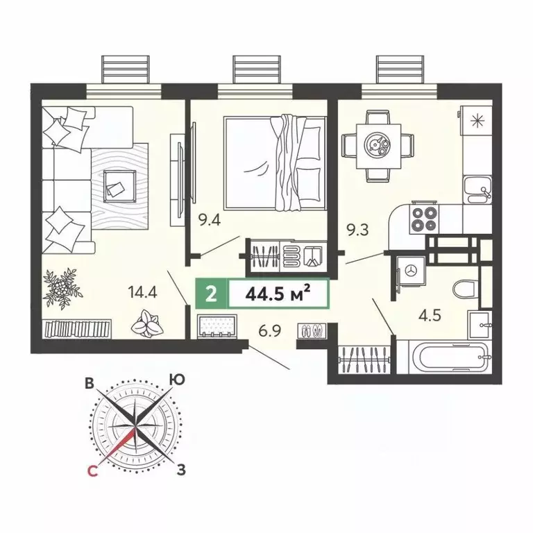 2-к кв. Пензенская область, Пензенский район, Засечный сельсовет, с. ... - Фото 0