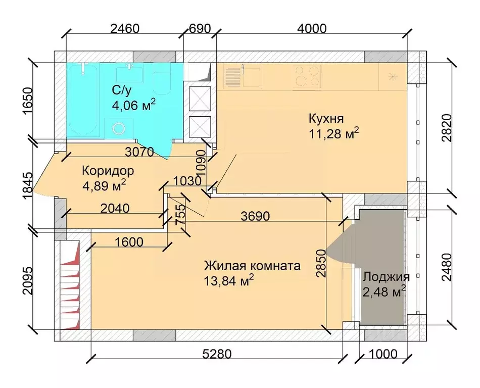1-к кв. Кемеровская область, Кемерово ул. Дружбы, 9 (36.07 м) - Фото 1