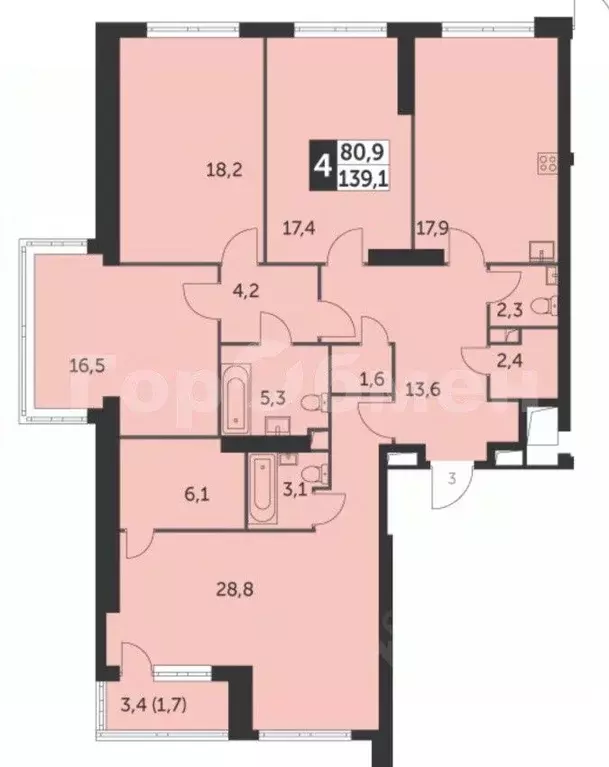 4-к кв. Москва ул. Академика Волгина, 2 (139.0 м) - Фото 0
