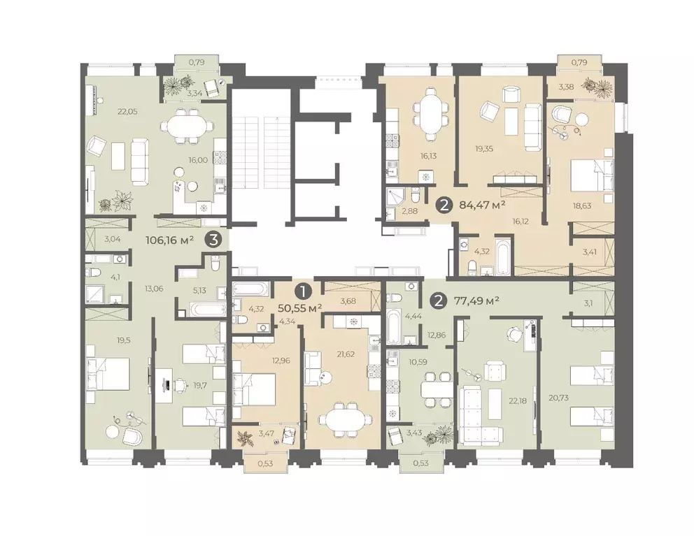 3-к кв. Чувашия, Чебоксары ул. Карла Маркса, 50 зд3 (102.89 м) - Фото 1
