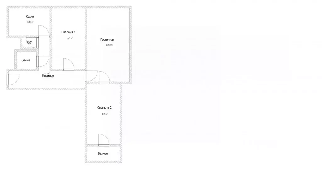 3-к кв. Московская область, Одинцово Можайское ш., 46 (62.9 м) - Фото 2