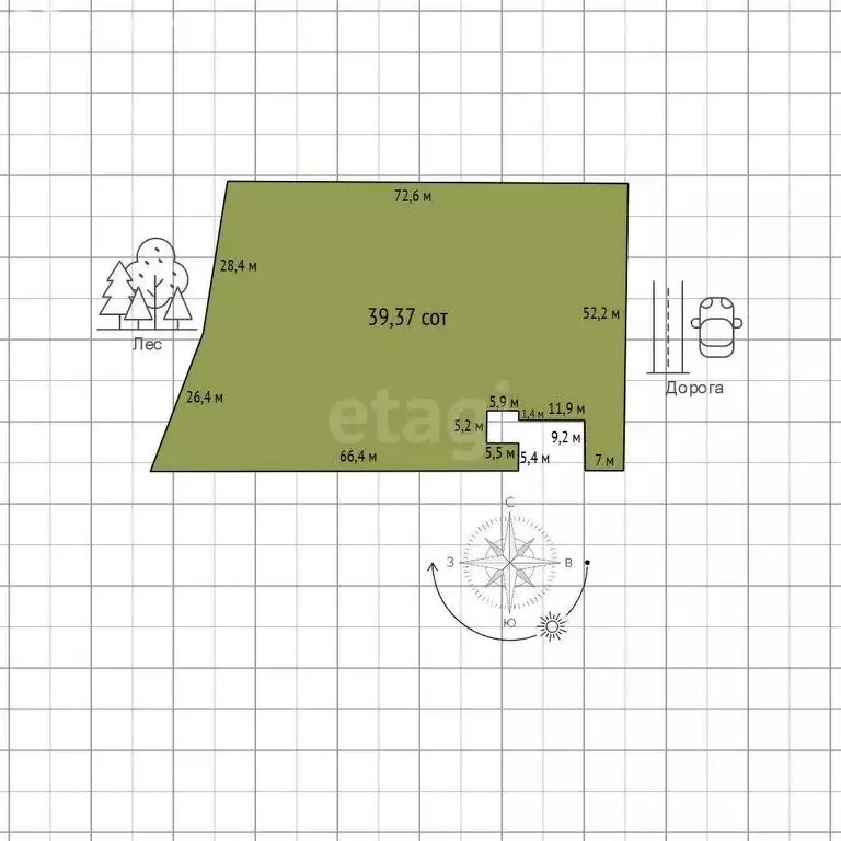 Участок в Гузерипль, Лесная улица (39.37 м) - Фото 1