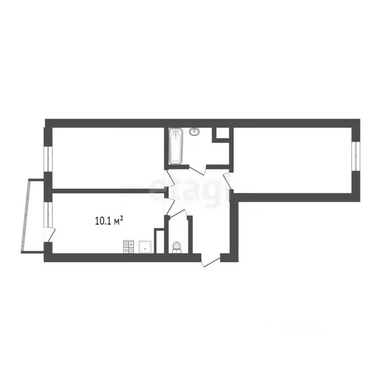 2-к кв. Санкт-Петербург пос. Парголово, ул. Тихоокеанская, 1к1 (63.4 ... - Фото 2