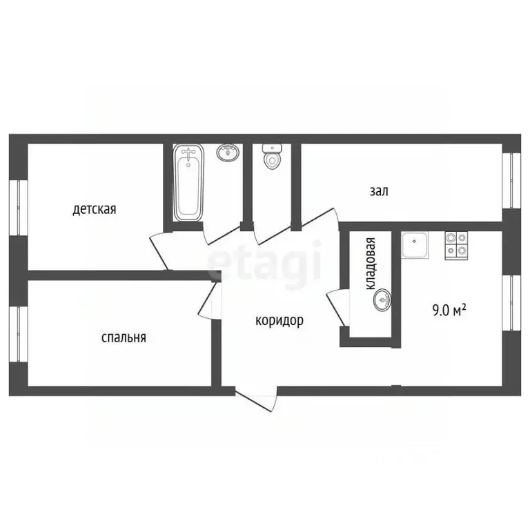 3-к кв. Калининградская область, Балтийск Гвардейский бул., 12 (62.1 ... - Фото 2