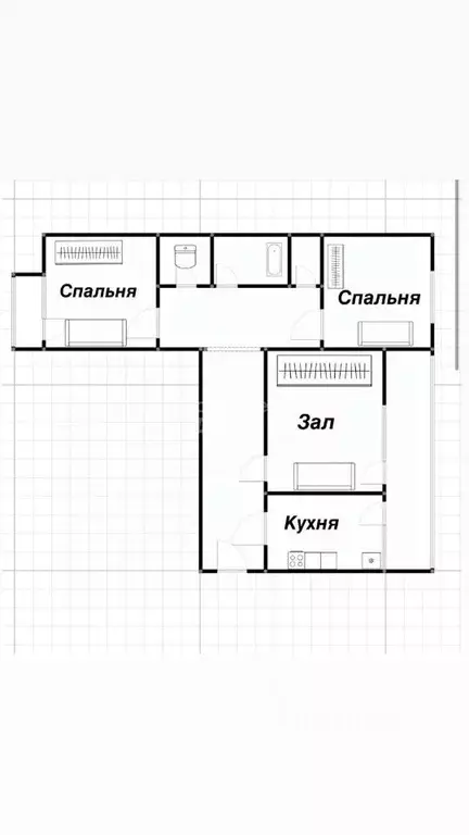 3-к кв. Ульяновская область, Ульяновск Отрадная ул., 84 (71.7 м) - Фото 2