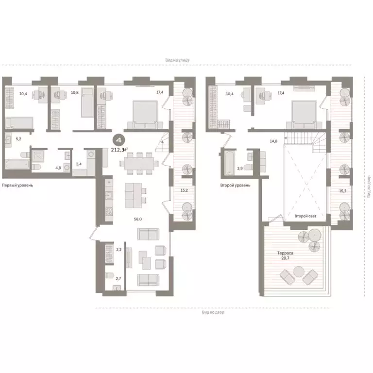 4-комнатная квартира: Тюмень, улица Муравленко, 9к1 (212.32 м) - Фото 1