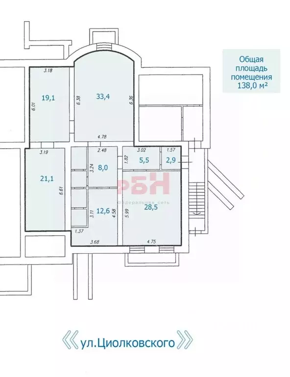 Офис в Тюменская область, Тюмень ул. Циолковского, 20А (138 м) - Фото 2