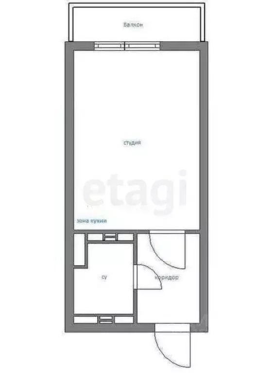 Студия Краснодарский край, Анапа Парковая ул., 61к1 (26.0 м) - Фото 2