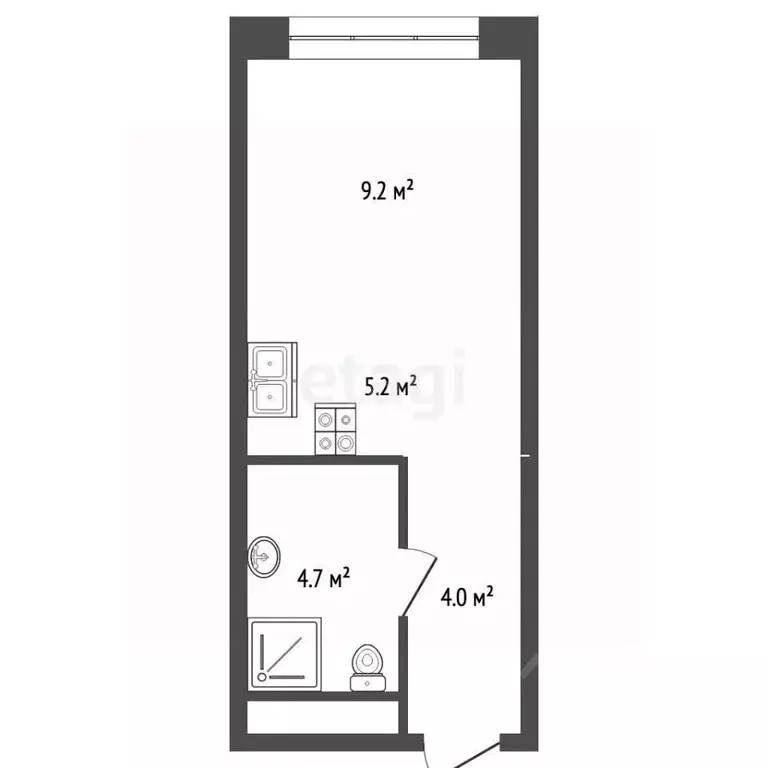 Студия Москва проезд Серебрякова, 11к2 (22.7 м) - Фото 2