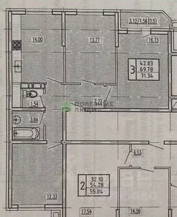 3-к кв. Краснодарский край, Новороссийск Мысхакское ш., 59Б (70.6 м) - Фото 1