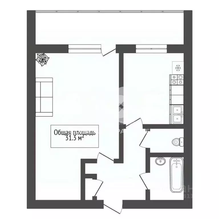 1-к кв. Новосибирская область, Новосибирск ул. Станиславского, 36 ... - Фото 1