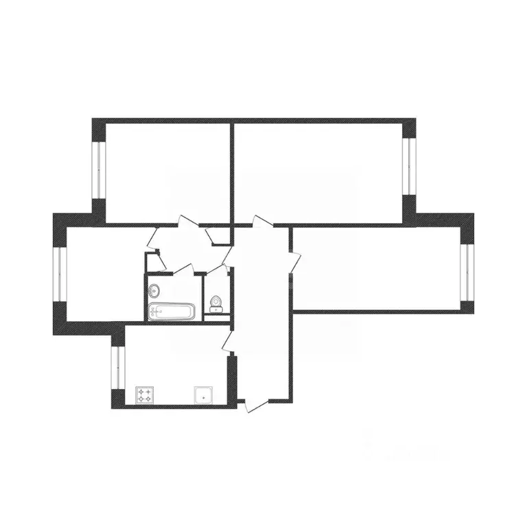 4-к кв. Белгородская область, Белгород просп. Ватутина, 19 (79.8 м) - Фото 2