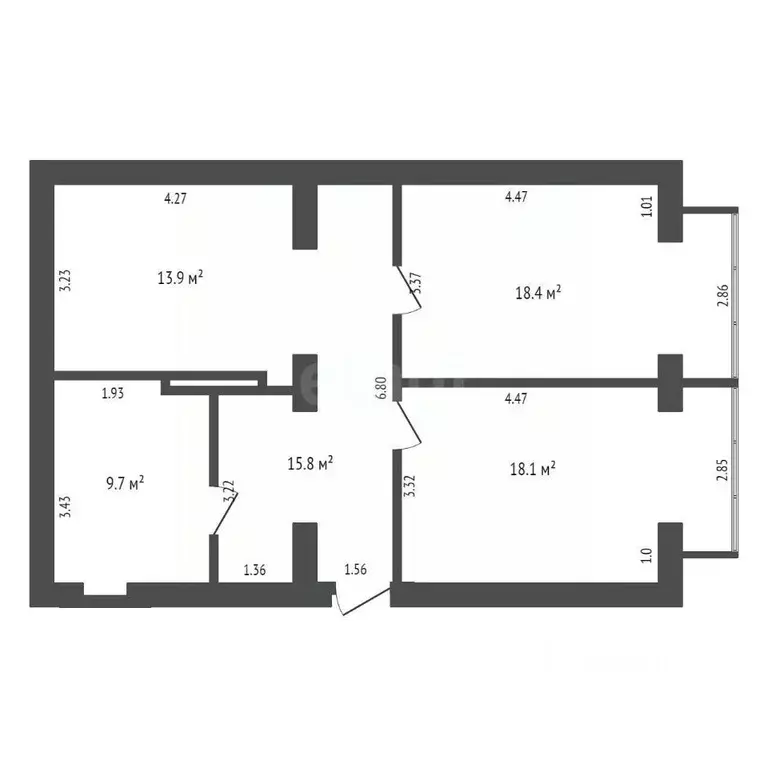 2-к кв. Севастополь ул. Симонок, 53В (75.9 м) - Фото 0