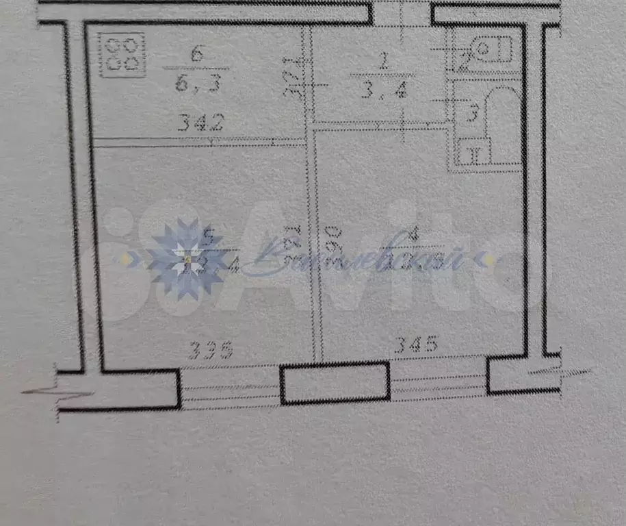 2-к. квартира, 37 м, 3/9 эт. - Фото 0