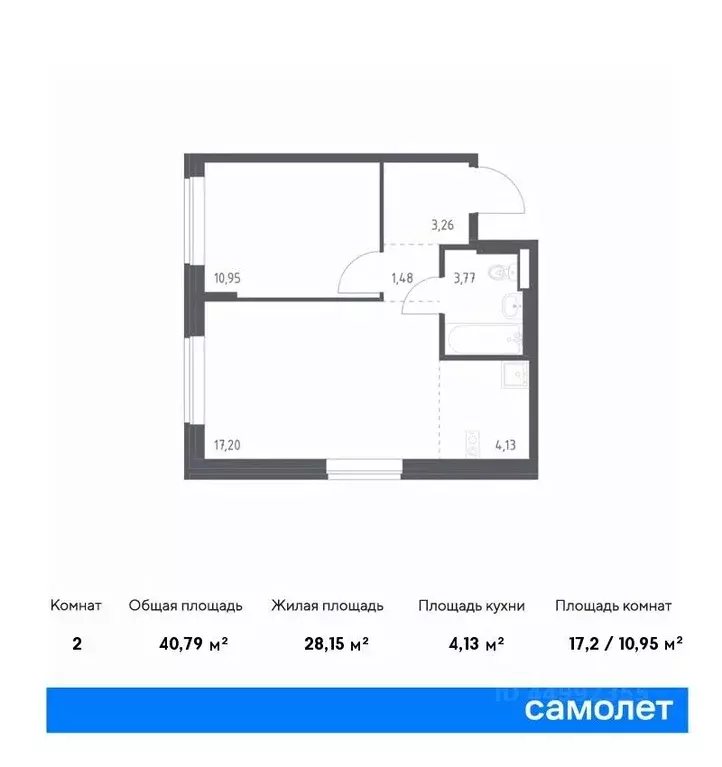 1-к кв. москва подольские кварталы жилой комплекс, к2 (40.79 м) - Фото 0