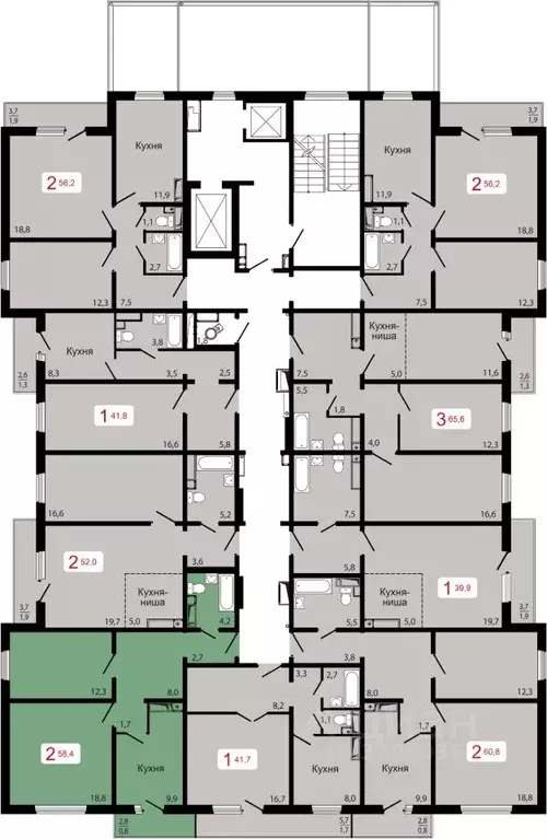 2-к кв. Красноярский край, Красноярск Пашенный мкр,  (58.4 м) - Фото 1