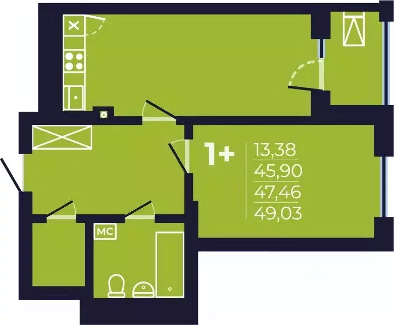 1-к кв. Башкортостан, Уфа ул. Майора Доставалова, 11 (47.5 м) - Фото 1
