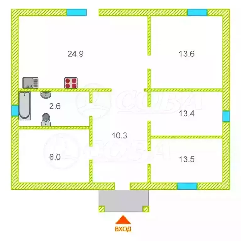 Дом в Тюмень, СНТ Электрон (90 м) - Фото 2