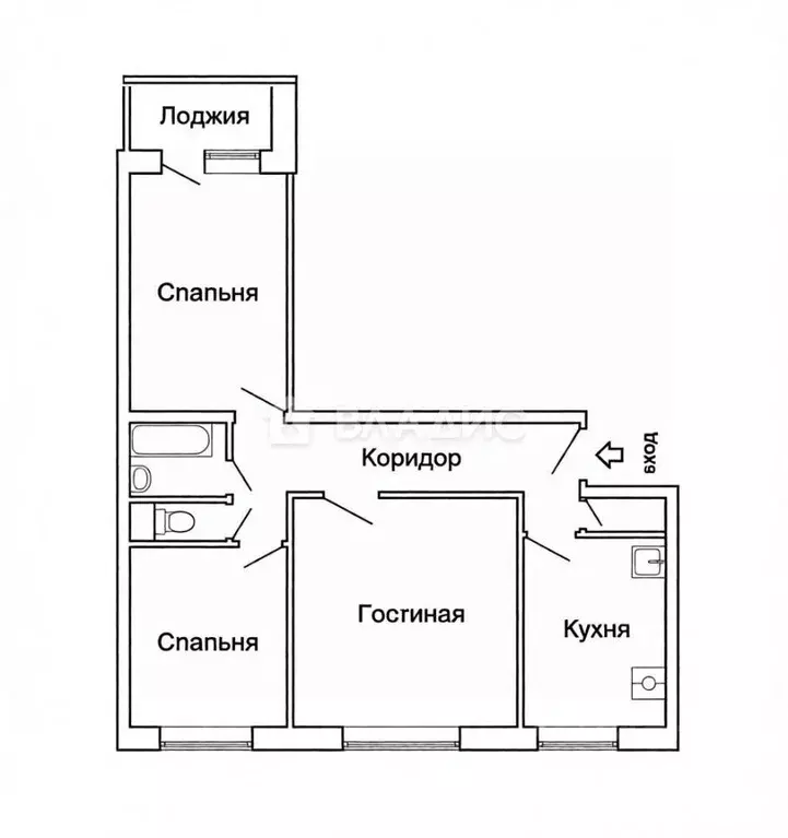 3-к кв. Московская область, Воскресенск Новлянский мкр, ул. Цесиса, ... - Фото 2