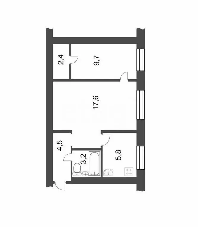 2-комнатная квартира: Сатка, Пролетарская улица, 34 (41.8 м) - Фото 0