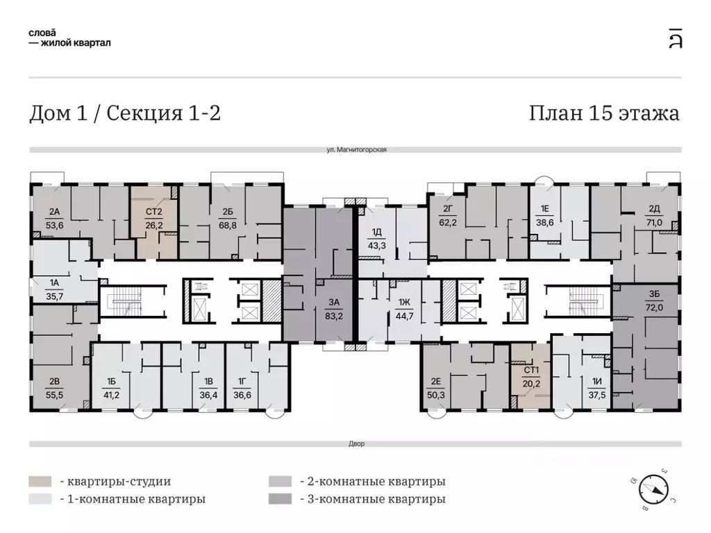1-к кв. Астраханская область, Астрахань Магнитогорская ул., 1 (43.26 ... - Фото 2