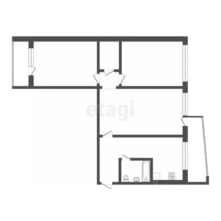 3-к кв. Мордовия, Саранск ул. Косарева, 39 (64.1 м) - Фото 0