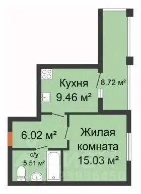 1-к кв. Нижегородская область, Кстово  (44.5 м) - Фото 1