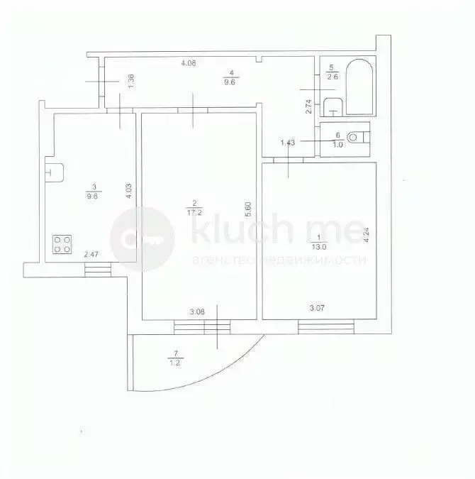 2-к кв. Татарстан, Казань ул. Абсалямова, 16 (53.0 м) - Фото 2