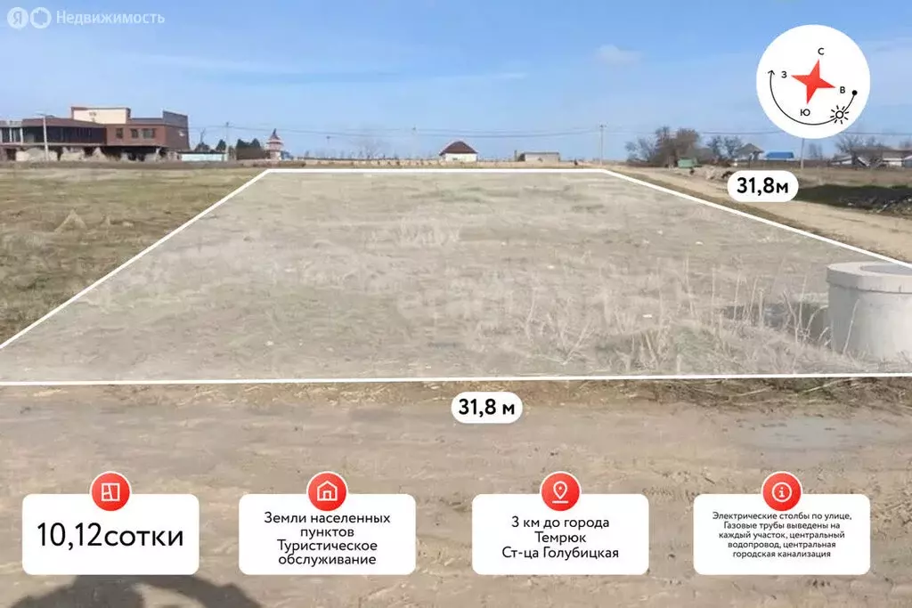 Участок в Темрюкский район, Голубицкое сельское поселение, станица ... - Фото 1
