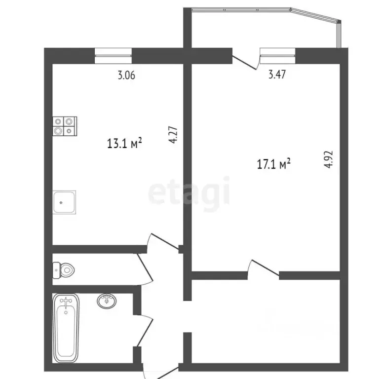 1-к кв. Тюменская область, Тюмень Восточный мкр, ул. Моторостроителей, ... - Фото 2