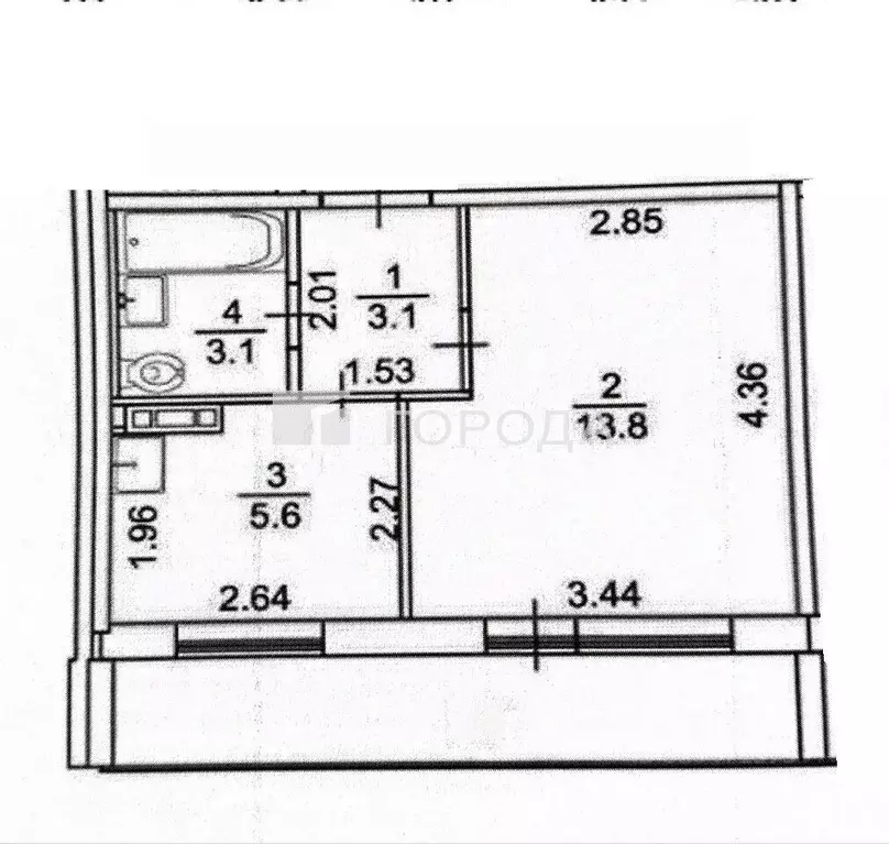1-к кв. Томская область, Томск ул. Юрия Ковалева, 34 (25.6 м) - Фото 1