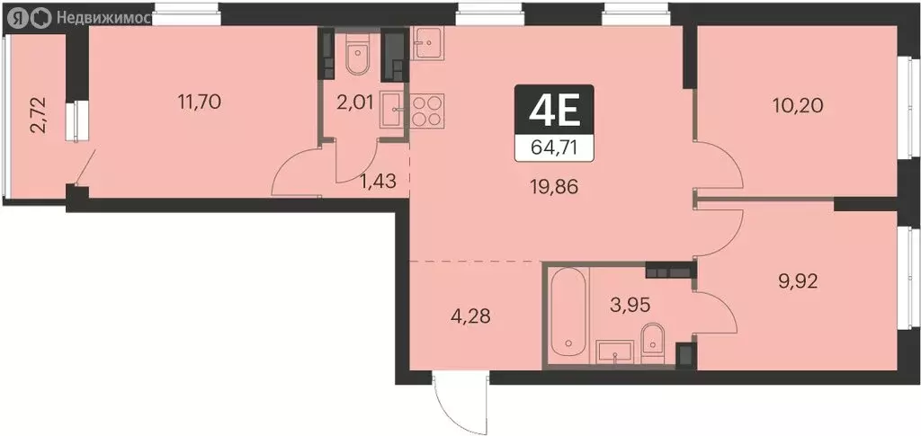 3-комнатная квартира: Екатеринбург, улица Академика Ландау, 35 (64.5 ... - Фото 0