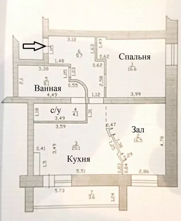 2-к кв. Татарстан, Казань ул. Аделя Кутуя, 44 (76.0 м) - Фото 1
