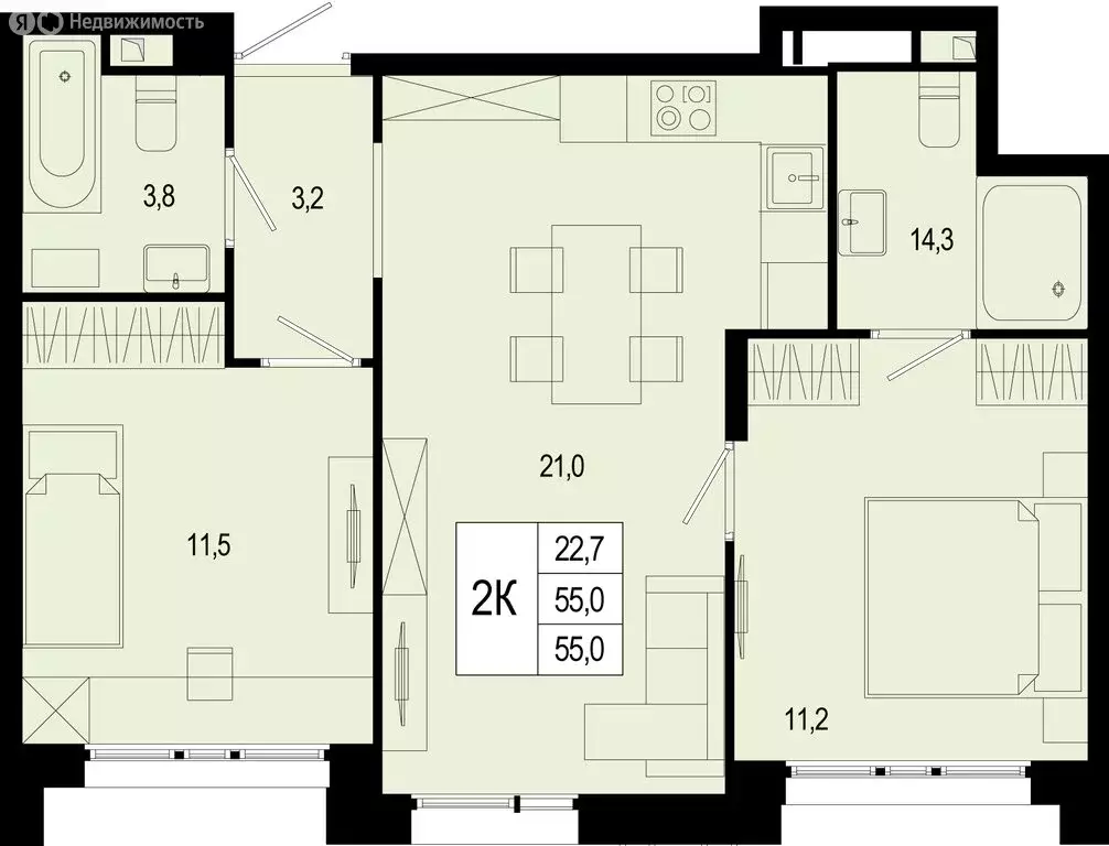Квартира-студия: Московская область, городской округ Подольск, деревня ... - Фото 0