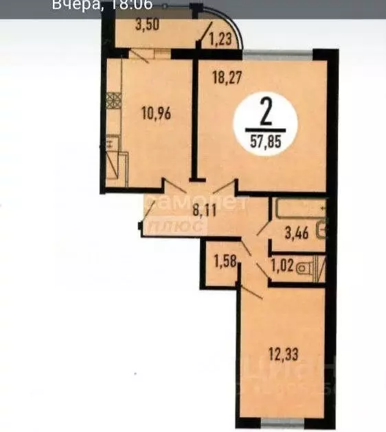 2-к кв. Московская область, Видное ул. Березовая, 18 (58.0 м) - Фото 1