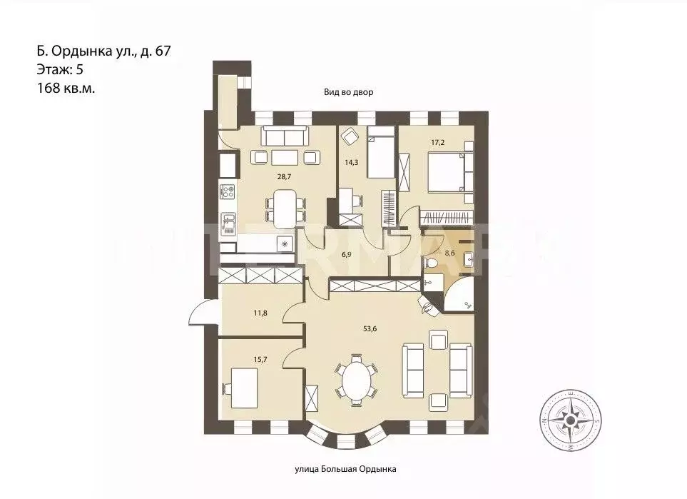 4-к кв. Москва ул. Большая Ордынка, 67 (168.0 м) - Фото 1