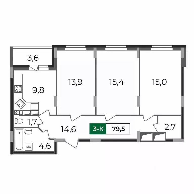 3-к кв. Владимирская область, Владимир бул. Сталинградский, 7 (79.5 м) - Фото 0