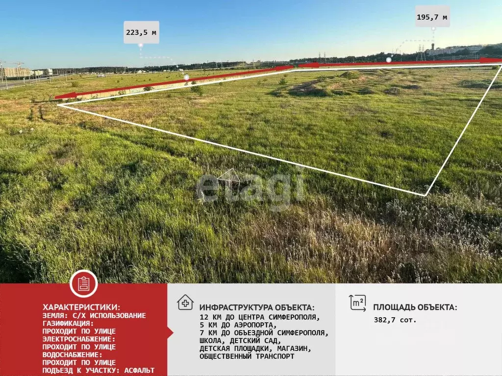 Участок в Крым, Симферопольский район, с. Мирное  (380.0 сот.) - Фото 0