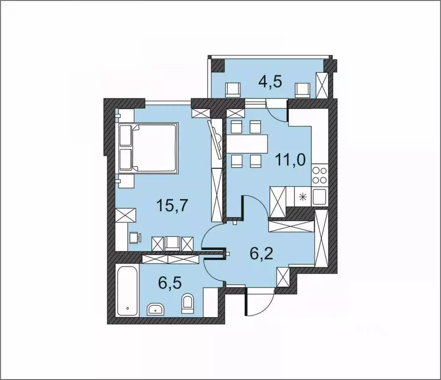 1-к кв. Волгоградская область, Волгоград Гагринская ул., 3 (43.9 м) - Фото 1
