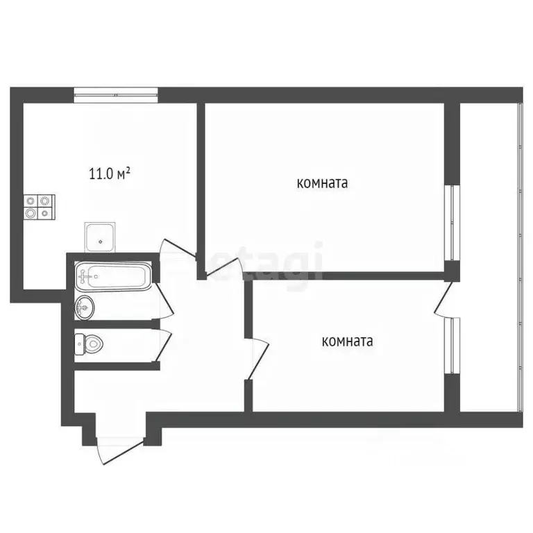 2-к кв. Московская область, Лобня Букинское ш., 31 (50.2 м) - Фото 1