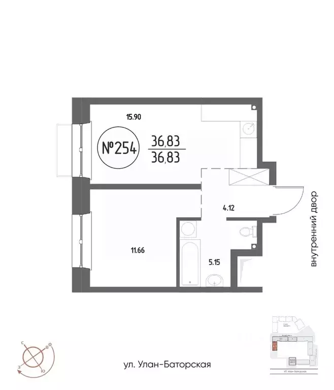 1-к кв. Иркутская область, Иркутск Макс жилой комплекс (36.83 м) - Фото 0