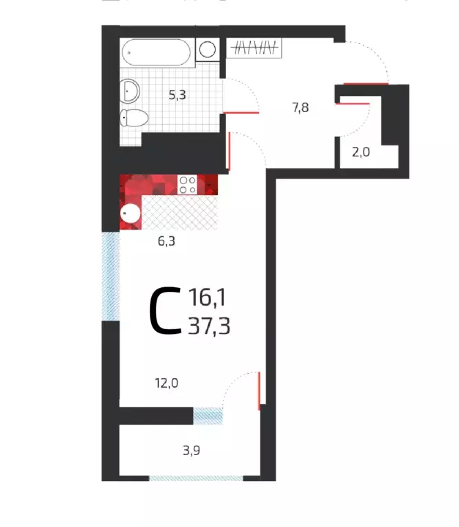 квартира-студия, 36.5 м - Фото 0