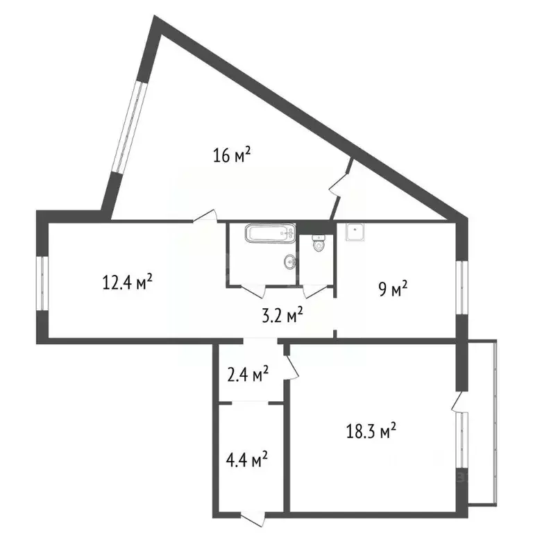 3-к кв. Красноярский край, Красноярск ул. Сергея Лазо, 28 (72.3 м) - Фото 2