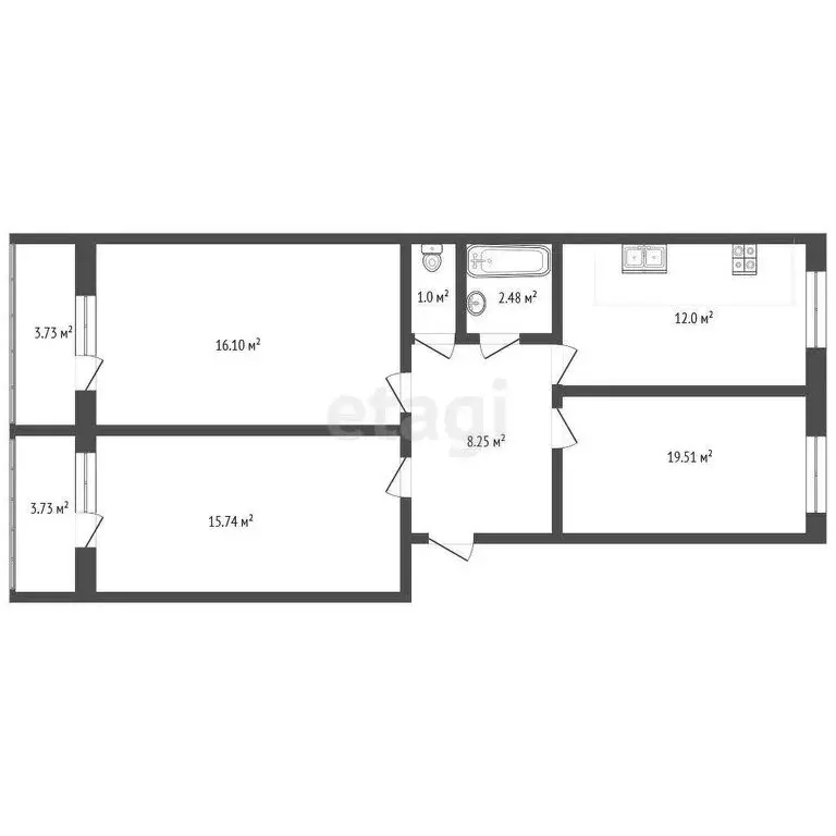 3-комнатная квартира: Красный Бор, улица Энергетиков, 12к2 (72.2 м) - Фото 1